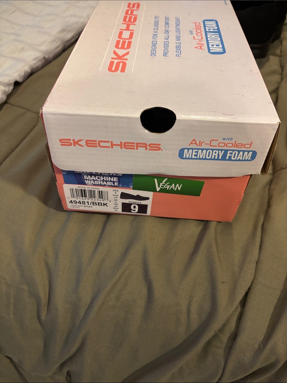 Skechers Women's Black Knit Slip-On Sneakers - Picture 3 of 3